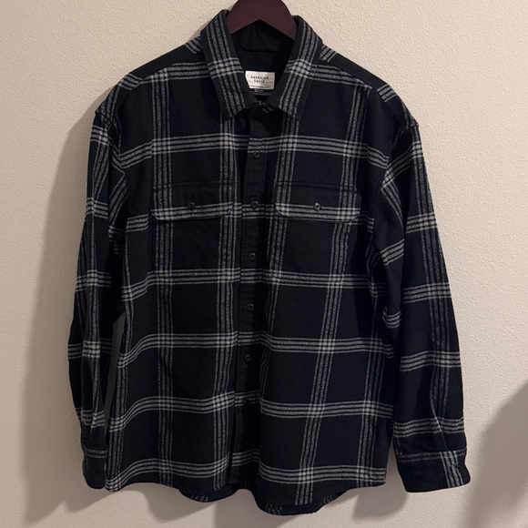 American Eagle Outfitters Other - American Eagle Black/Gray Men's Shirt Jacket Flannel Heavyweight Layering